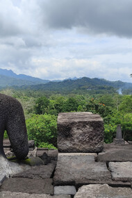 Borobudur lay hidden for centuries under layers of volcanic ash and jungle growth