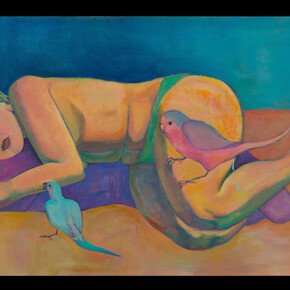 Xiangni Song, Be With You, acrylic on canvas, 24x48 inches. Courtesy the artist and VillageOneArt, NYC