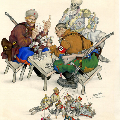 Arthur Szyk - "Soldiers", 1942
Collier´s  "The Pied Piper by Nevil Shute"
