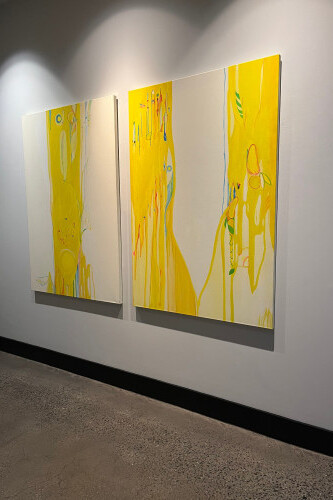 Alice Yaelin Yang,ㅣ[i:], 2021. Acrylic on Canvas, 63.30h x 43.20w in. Courtesy of Garvey | Simon