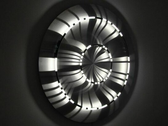 Brigitte Kowanz, In Light of Light, 2011, neon, stainless steel, 59 x 59 x 5 inches, Edition of 3