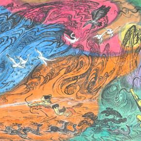 Qiu Deshu, In a restless world,1979, Ink on Xuan paper,130 x 263 cm 