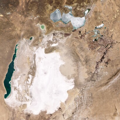 Lago d'Aral in una foto della NASA del 2025