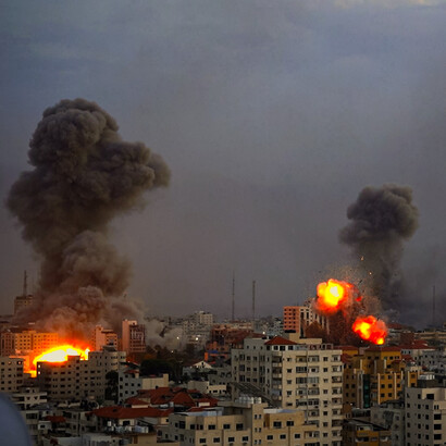 Israelische Luftangriffe auf den Gazastreifen während des Gaza-Krieges 
