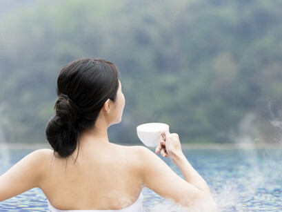 Japan’s hot springs are often found in natural settings