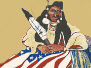 Fritz Scholder, Bicentennial indian (detail), 1975. Courtesy of National Gallery of Art © Fritz Scholder Estate & LewAllen Galleries, Santa Fe, NM