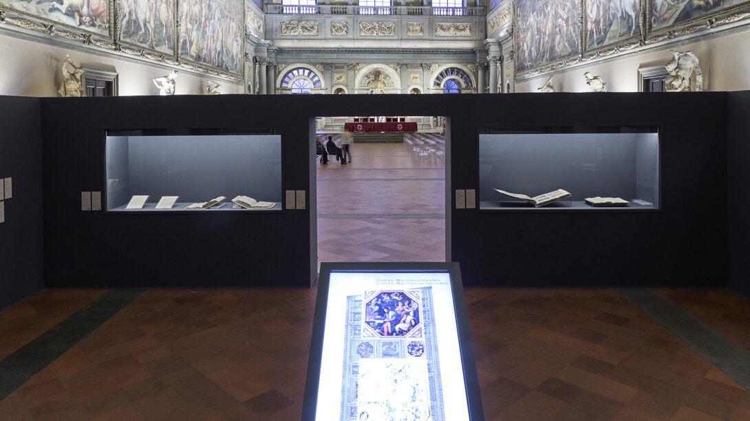 La grande sala. Giorgio Vasari per Cosimo I de’ Medici, vista della mostra. Per gentile concessione della Fondazione MUS.E