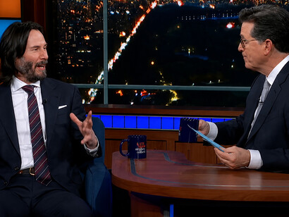 Keanu Reeves takes part in “The Colbert Questionert” on The Late Show with Stephen Colbert