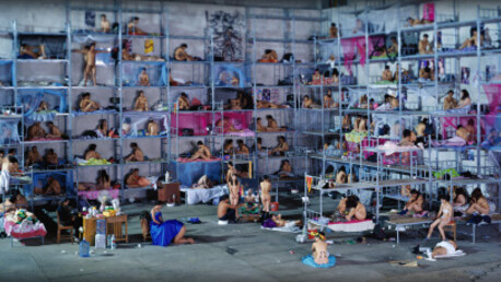 Wang Qingsong, Dormitory, 2005, 170x400cm © Wang Qingsong