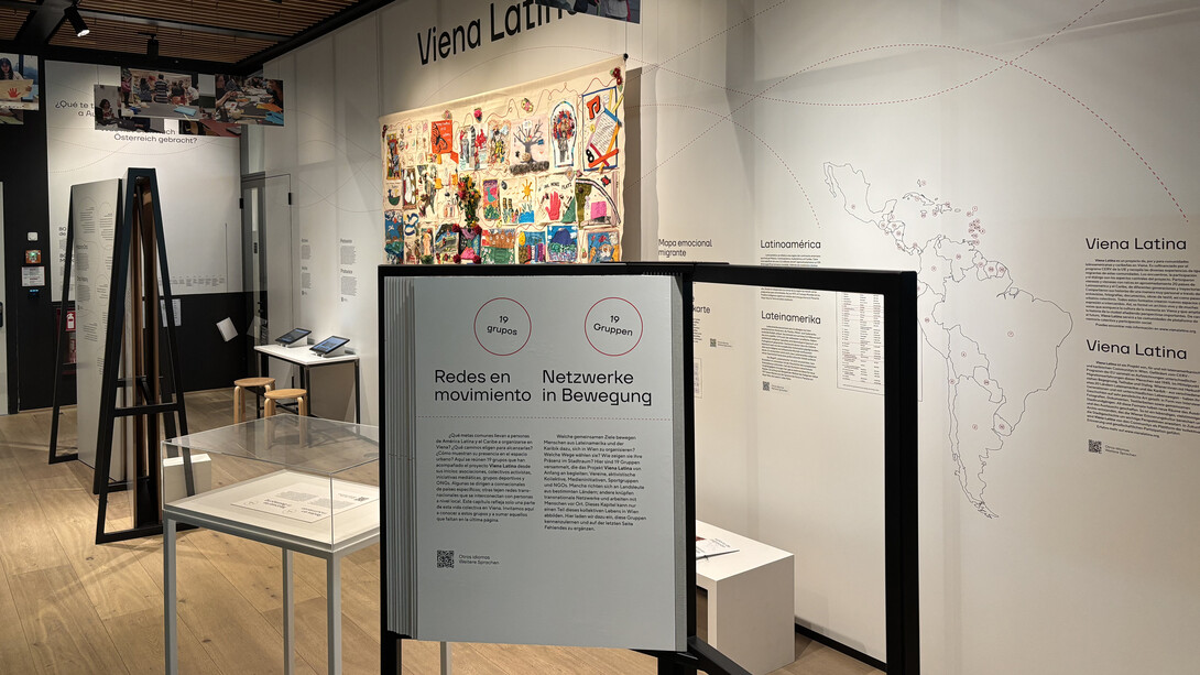 Verschiedene künstler, Viena latina. Leben zwischen den welten, ausstellungsansicht. Mit freundlicher genehmigung des Wien Museums
