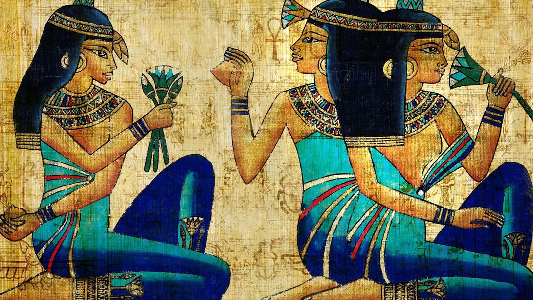 Antico dipinto egizio su papiro