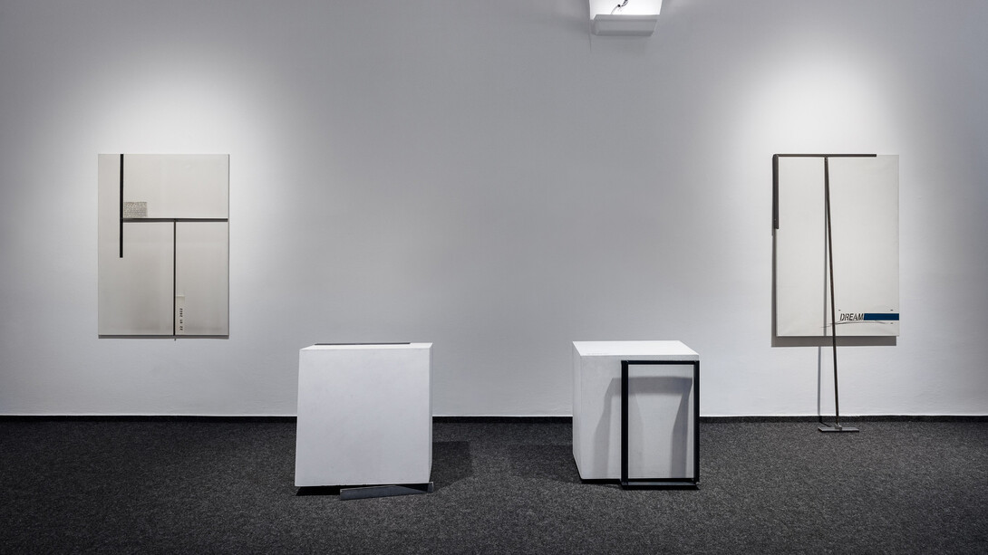 Sepp Auer, line · plane · space, exhibition view. Courtesy of Schlossmuseum Linz