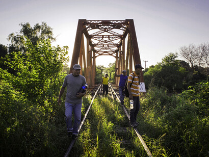 People head north in Chahuites, Mexico. It is one of the most dangerous areas along the southern migrant trail