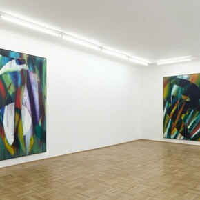 Katharina Grosse, Exhibition view. Courtesy of Galerie nächst St. Stephan Rosemarie Schwarzwälder