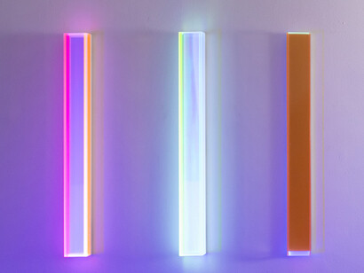 Regine Schumann, Between color and light, vista de exhibición. Cortesía de la Galería Rafael Pérez Hernando