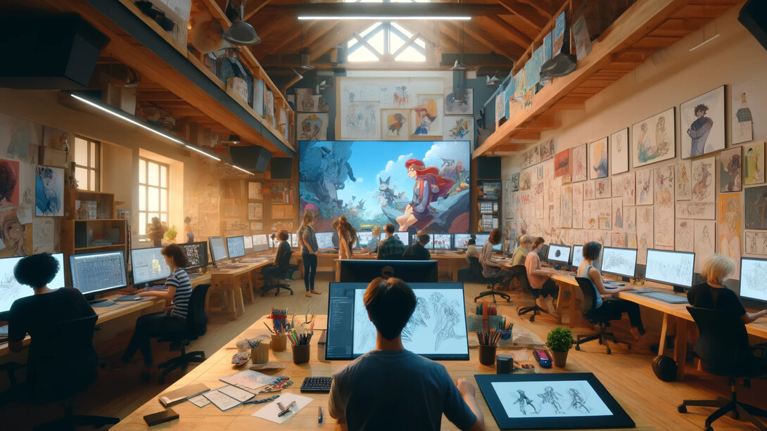 Rendition of an animation studio