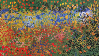 Vincent van Gogh; Jardín floreciente, 1888 (detalle)