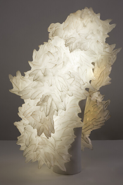Adaptation, 2014, Design by Ayala Serfaty, Glass rods, polymer membrane, ceramic base. Courtesy Maison Gerard