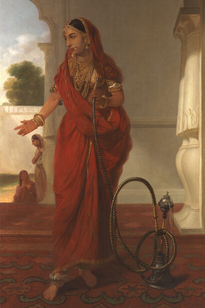 Tilly Kettle, A woman holding a Hookah at Faizabad, India, 1772. Courtesy of Yale Center for British Art