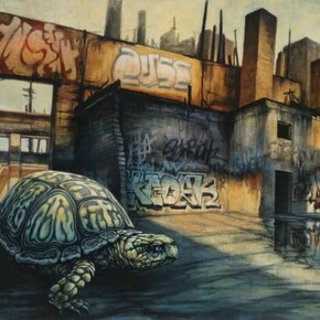 Brin Levinson, “Painters Refuge”, 2013, oil on canvas, 24″ x 40″