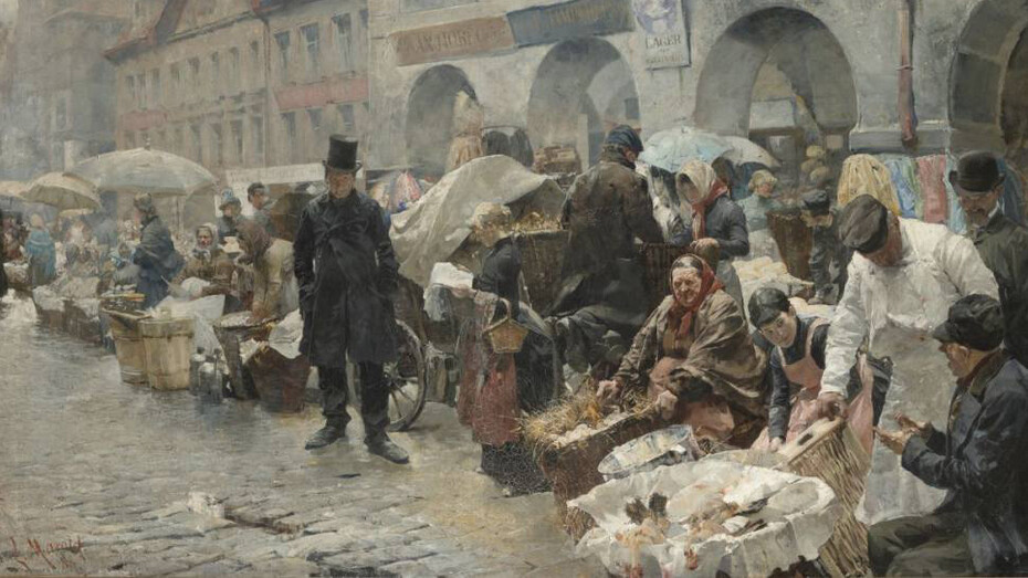 Luděk Marold, The egg market in Prague, 1888. Courtesy of National Gallery