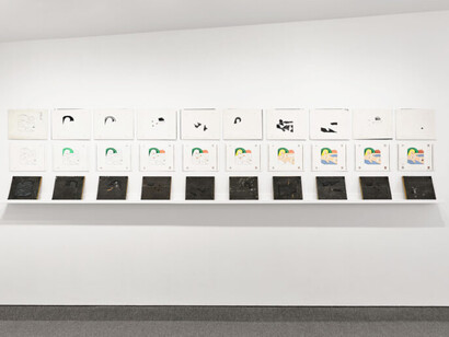 Various artists, Rubber Stamp portfolio, exhibition view. Courtesy of Krakow Witkin Gallery