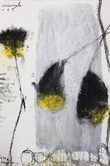 Arcangelo, Fiori di croco, tecnica mista su carta