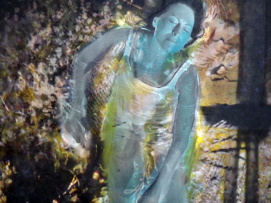 All images: Christine Barbe, Panoramic, series, L’imaginaire des lieux (Imaginary places), 2014/2015
Paint, ink, ballpoint pen and mixed media on photograph, printed on canvas, 70 x 140 cm 
Courtesy Galerie Eric Mouchet