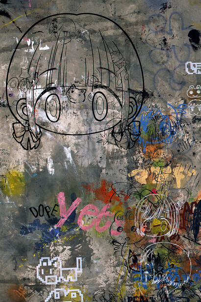 15:53 While Listening to Tokyo Broadcast Station Radio, 2017 Acrylic on linen mounted on wood panel, 180.2x162cm1⁄27015/16 x633/4 in ©2017 Mr./Kaikai Kiki Co., Ltd. All Rights Reserved. Courtesy Perrotin
