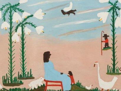 Clementine Hunter, Mary and child (detail), 1950
