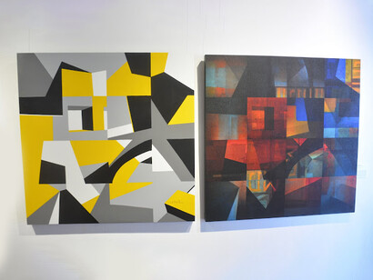 Walter Rojas; Puzzle IV y Puzzle V, 2022. Técnica mixta. Foto: Akez