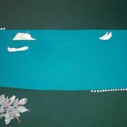 Irene Balia, Dopo la pesca, olio e grafite su tela, 50 x 70 cm, 2013