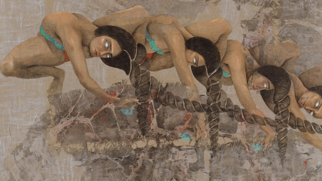 Hayv Kahraman, Rain birds ritual (detail), 2025. Courtesy of Jack Shainman Gallery