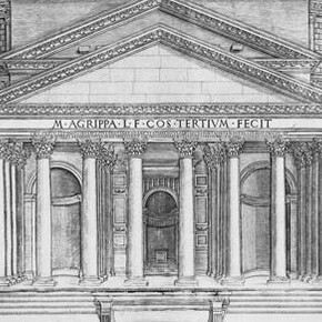 Nicolas Béatrizet (Lunéville 1515 – Roma c. 1566) Pantheon da A. Lafréry, Speculum Romanae Magnificentiae, c. 1573-1577 - bulino, mm 396 x 470 - Firenze, Fondazione Casa Buonarroti, Biblioteca