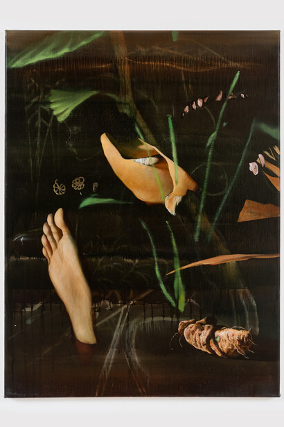 Kei Imazu, Strata, 2023, oil on linen, 31 1/2x23 5/8x3/4 inches, courtesy of the artist and ROH Projects, Jakarta. Courtesy of Jessica Silverman, San Francisco