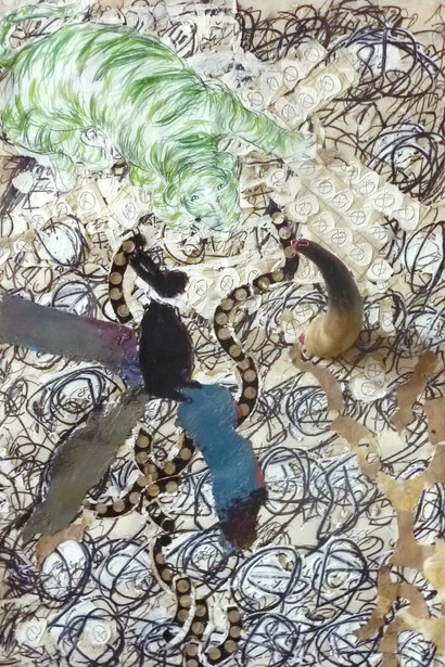 Gia Edzgveradze 'Tiger & Horn' 2014, mixed media