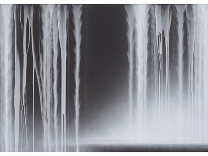 Hiroshi Senju, Falling Water (day), 2013,
acrylic and fluorescent pigments on Japanese
mulberry paper, 63.8 x 89.5 inches/162.1 x
227.3 cm
