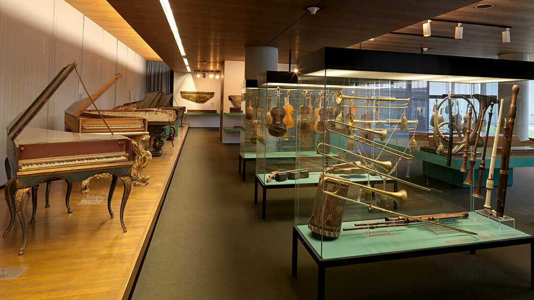 Musical instruments, exhibition view. Courtesy of Germanisches Nationalmuseum