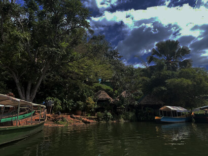 Boats on Lake Victoria, Jinja, Uganda East Africa