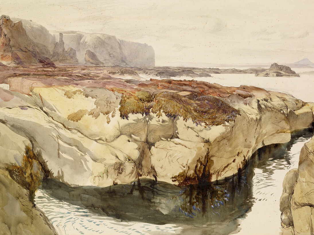 John Ruskin, Coast Scene near Dunbar, 1847, Watercolour over graphite on paper; 32.5 x 47.5 cm, Birmingham Museums and Art Gallery
