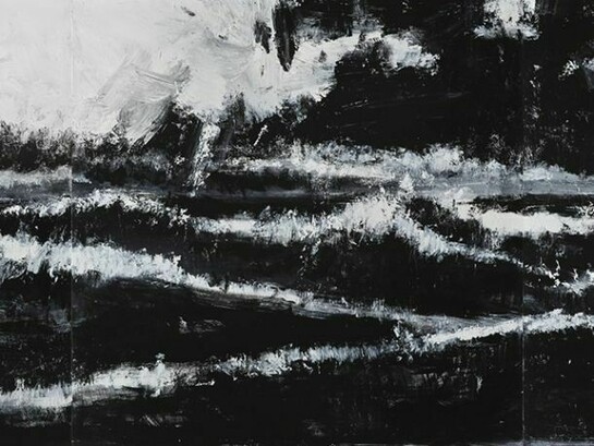 John Virtue (b. 1947), No. 6, 2011-2013, Acrylic on canvas, 1828.8 x 5486.4 mm