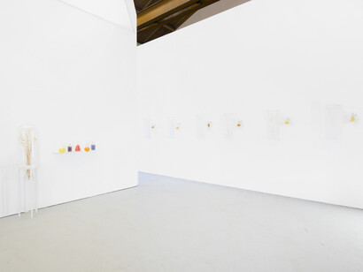 Elsa Salonen, Moonlit botanical colour theories, exhibition view. Courtesy of Galerie Jochen Hempel
