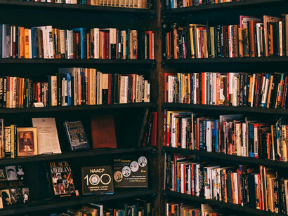 Libros archivados cuidadosamente en los estantes