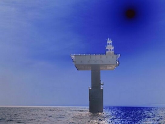 Catherine Yass, Lighthouse East (detail), 2011, Photographic transparency, lightbox 50.8 x 40.75 x 6.5 inches (129 x 103.5 x 16.5 cm)