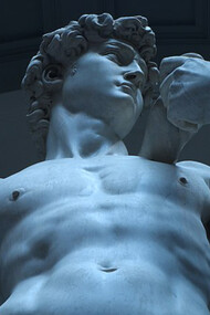 David is a masterpiece of Italian Renaissance sculpture in marble created from 1501 to 1504 by Michelangelo, Firenze, Italy