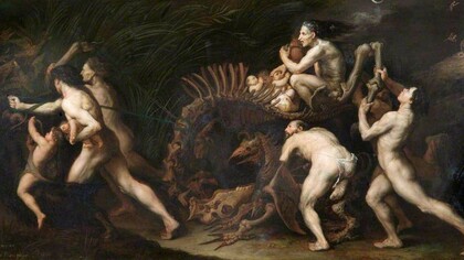 Jusepe de Ribera (1591 Valencia, España — 1652 Nápoles Italia). "Hécate, procesión a un aquelarre". La colección Wellington, Apsley House, Londres, Inglaterra