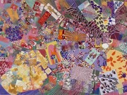 Bernard Cohen, Seven Places 1977 - 1979, acrylic on linen, 92 x 183cm