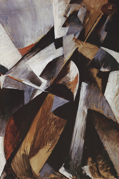 Hans Richte, Cello, 1914, Olio e matita su cartone su pavatex, 65 x 47 cm, Aargauer Kunsthaus