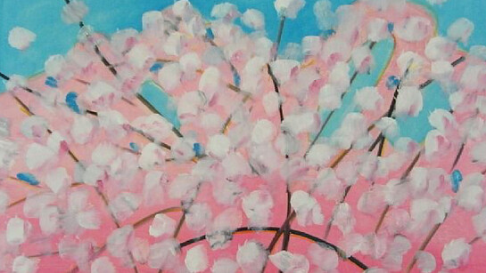 Alex Katz, Cherry Blossoms, 2012, Oil on linen, 121.9 x 167.6 cm (48 x 66 in), Courtesy Galerie Thaddaeus Ropac, Paris/Salzburg, photo: Philippe Servent