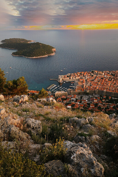 Scenic beauty of Dubrovnik and nearby Lokrum Island